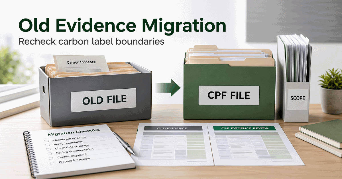 CPF Review: Migrating Old Carbon Label Evidence