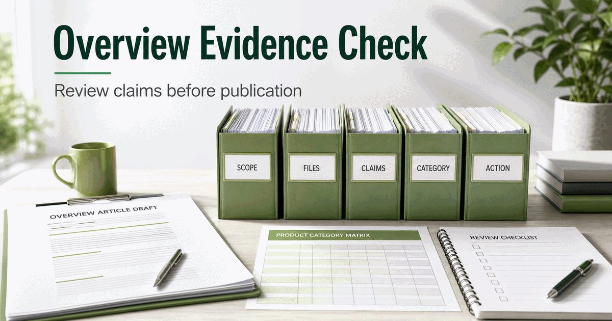 Evidence Check Before Publishing an Amazon CPF Overview Article