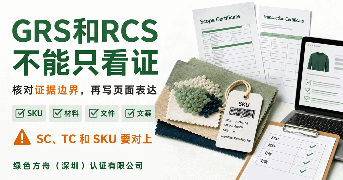 GRS 和 RCS 不是“回收材料一句话声明”，先把批次证据对上