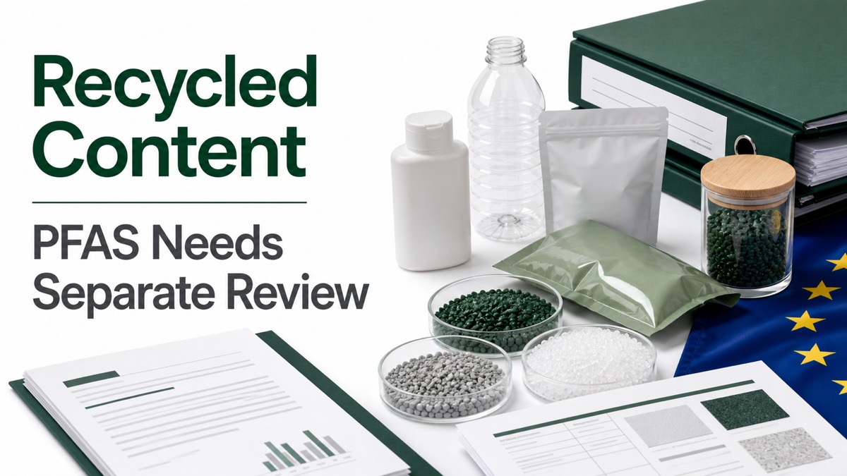 PPWR Recycled Plastic Content and PFAS Restrictions: Separate Material Evidence from Contact Risk