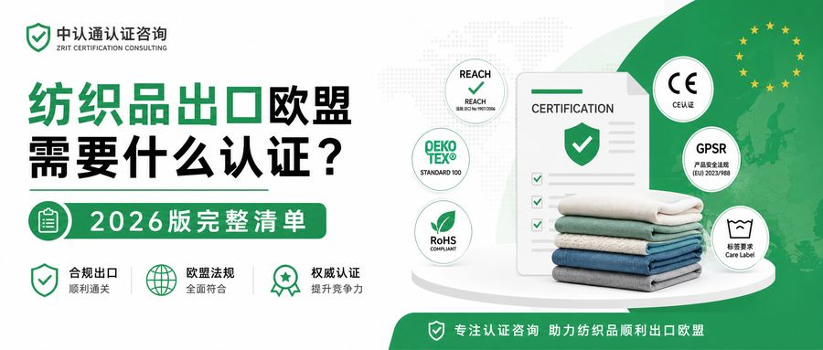 纺织品出口欧盟需要什么认证？2026版完整清单