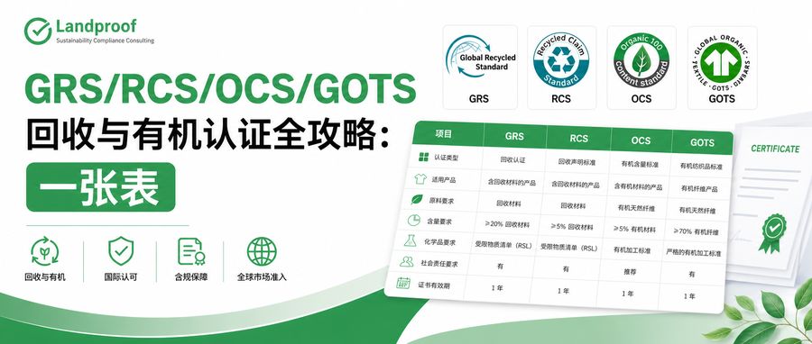 GRS/RCS/OCS/GOTS回收与有机认证全攻略：一张表看懂四大纺织认证