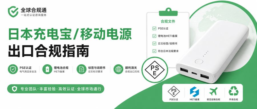 日本充电宝/移动电源出口合规
